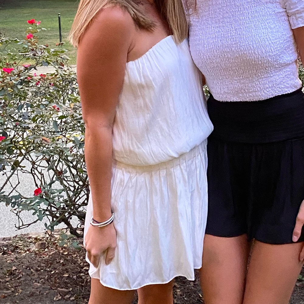 DO +BE white strapless dress!
